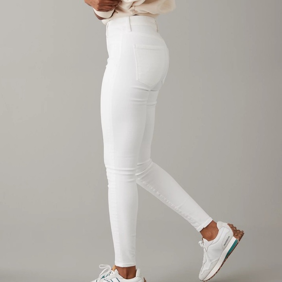 American Eagle Next Level Stretch White Super High Rise Cotton Denim Jegging NEW - Picture 3 of 16